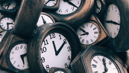 Brown and white clocks