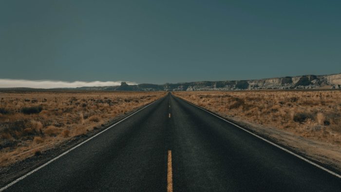 A road stretching into the distance.